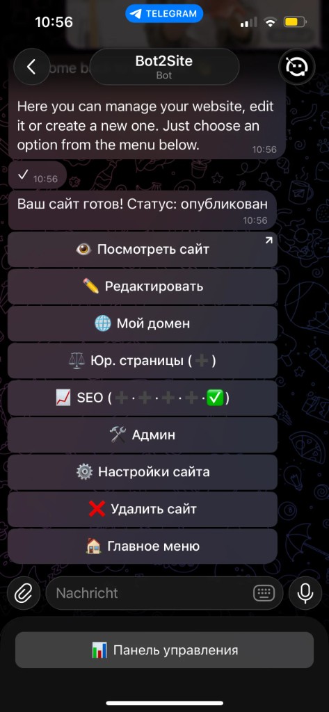 Telegram bot interface